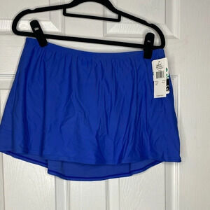ISLAND ESCAPE WOMAN NWT Bright Blue Skirtini Swim Bottom Size 16W